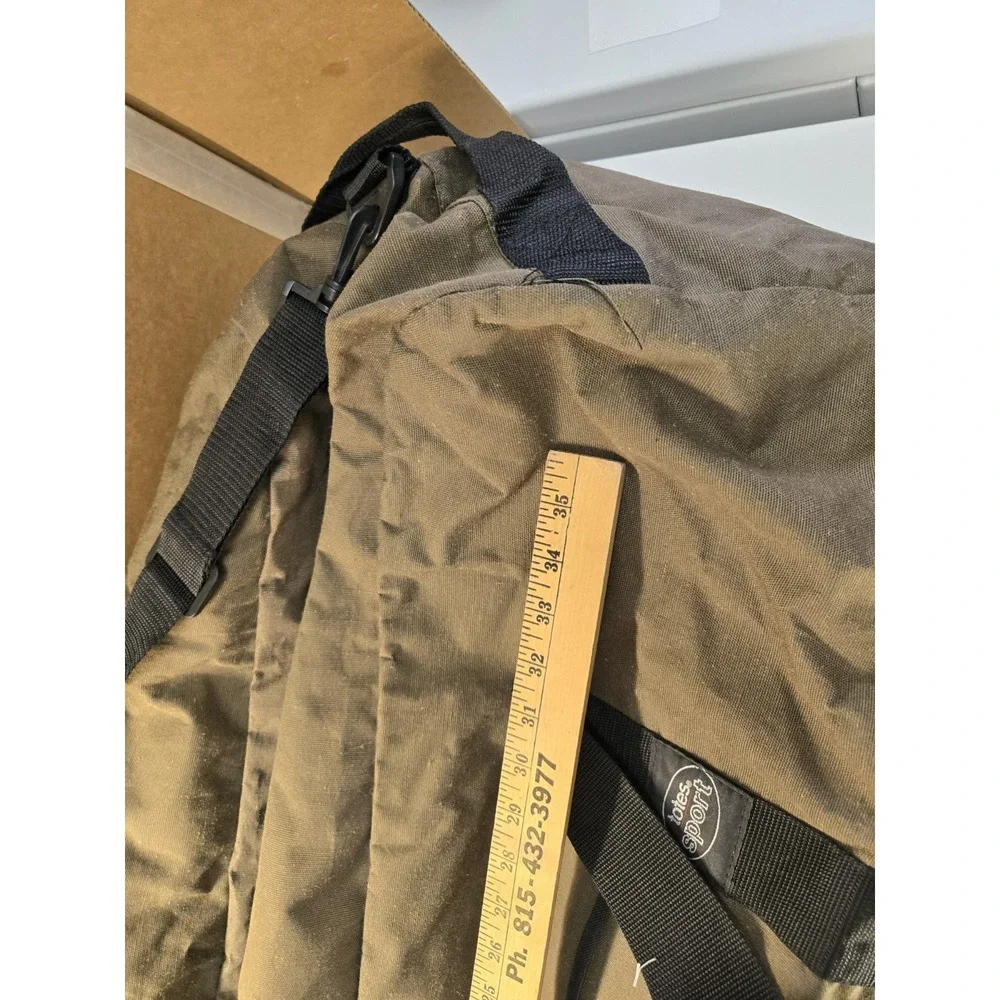 Vtg Totes Sport Duffle Bag XL Green Canvas 40x16x14